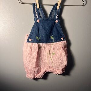 Pink and Blue Kids Overalls vintage